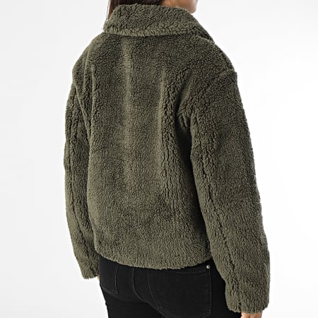 Veste Polaire épaisse En Velours Côtelé Pour Femmes - Col En Peluche, Style Bomber Militaire Kaki - Manteau D'hiver Chaud Et Tendance
