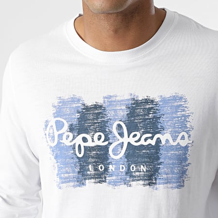 Pepe Jeans - Tee Shirt Manches Longues Sebastian PM507861 Blanc