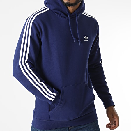 Adidas Originals - Sweat Capuche A Bandes 3 Stripes H06677 Bleu Marine