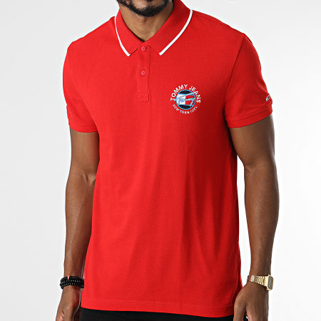 Tommy Jeans - Polo Manches Courtes Timeless 1340 Rouge
