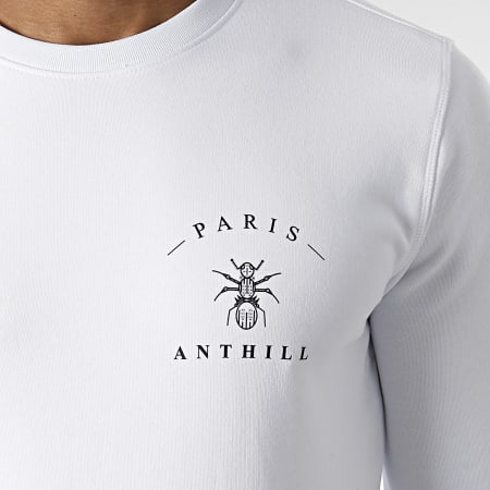 Anthill - Felpa girocollo con logo sul petto Bianco Nero