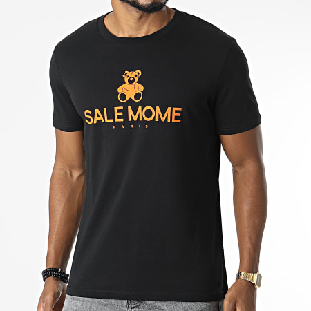Sale Môme Paris - Maglietta Teddy Bear Recto Nero Arancione