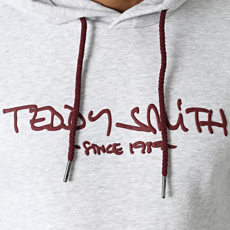 Teddy Smith - Sweat Capuche Siclass Gris Clair Chiné