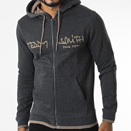 Teddy Smith - Sweat Capuche Siclass 10913638D Gris Anthracite Chiné