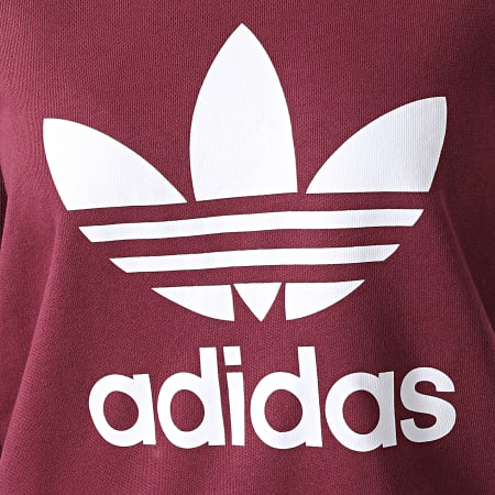 Adidas Originals - Sweat Crewneck Femme Trefoil H33579 Bordeaux