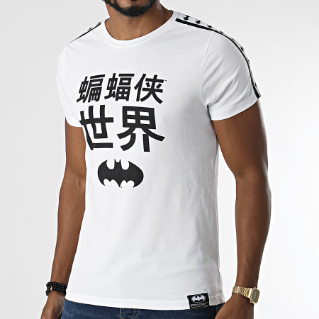 DC Comics - Tee Shirt A Bandes Kanjis Blanc
