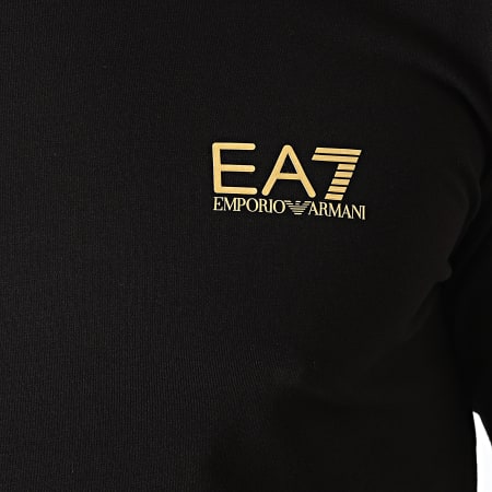 EA7 Emporio Armani - Tee Shirt Manches Longues 8NPT55-PJM5Z Noir Doré