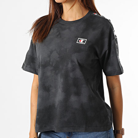 Champion - Camiseta Mujer Rayas 114761 Gris Ratón