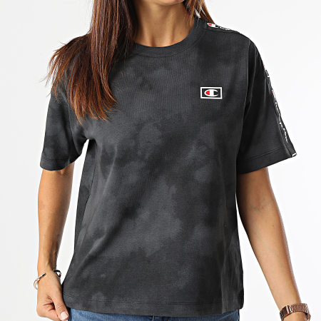 Champion - Camiseta Mujer Rayas 114761 Gris Ratón