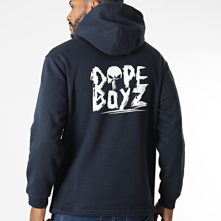 Diddi Trix - Dope Boyz Outdoor Felpa con collo a zip blu navy bianco