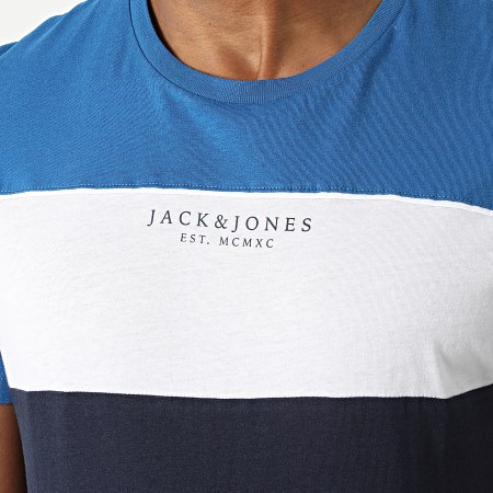 Jack And Jones - Tee Shirt Monse Bleu Marine Blanc Bleu Roi