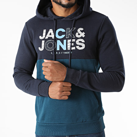 Jack And Jones - Sweat Capuche Steve Bleu Marine