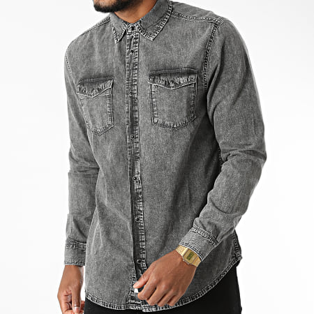 Only And Sons - Chemise Jean Manches Longues Matter Life Gris Chiné