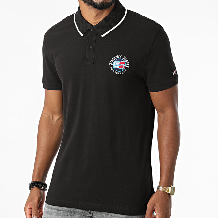 Tommy Jeans - Polo Manches Courtes Timeless 1340 Noir