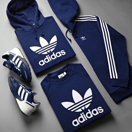 Adidas Originals - Sweat Capuche Trefoil H06666 Bleu Marine