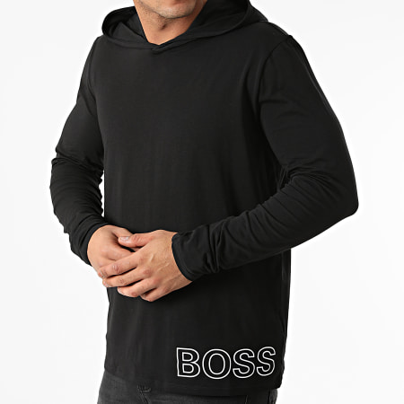 BOSS - Maglietta con cappuccio a maniche lunghe 50460254 Nero