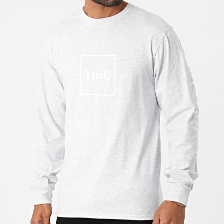 HUF - Camiseta de manga larga Essentials Domestic Gris jaspeado