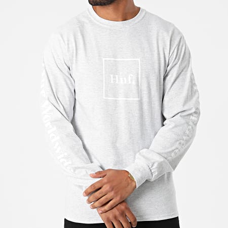 HUF - Tee Shirt Manches Longues Essentials Domestic Gris Chiné