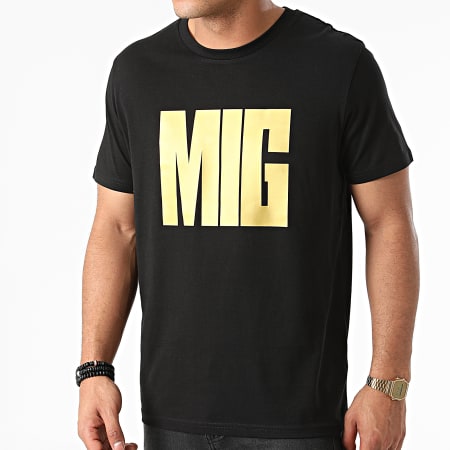 MIG - Tee Shirt On Y Va Noir Doré