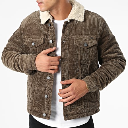Only And Sons - Veste A Col Mouton Louis Life Taupe