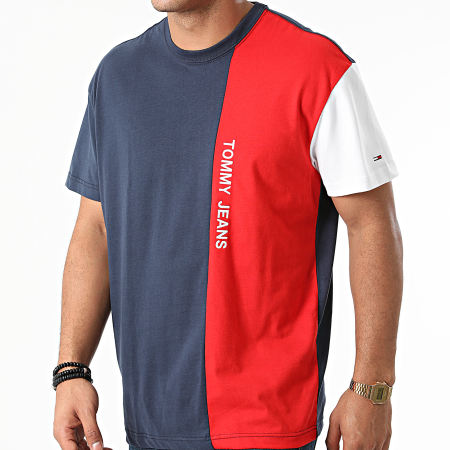 Tommy Jeans - Tee Shirt Tommy Colorblock 1440 Bleu Marine Rouge Blanc