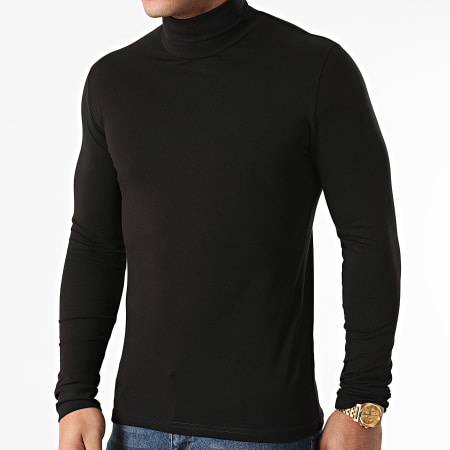 LBO - Set di 2 camicie a collo alto a maniche lunghe 2083 nero grigio carbone screziato