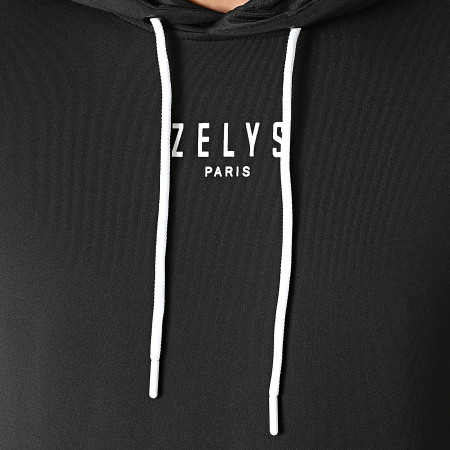 Zelys Paris - Tuta da ginnastica nera Marcel con strisce