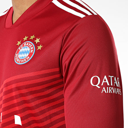 adidas - Tee Shirt De Sport Manches Longues FC Bayern GR0486 Bordeaux Rouge