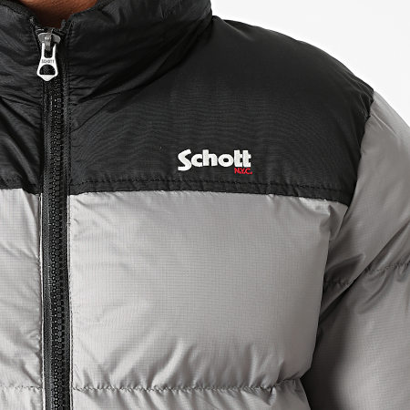 Schott NYC - Anorak Utah con capucha gris negro