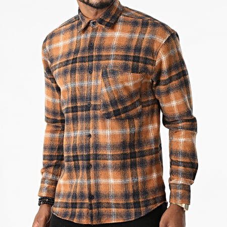 Armita - Camisa de manga larga a cuadros Tangelo marrón