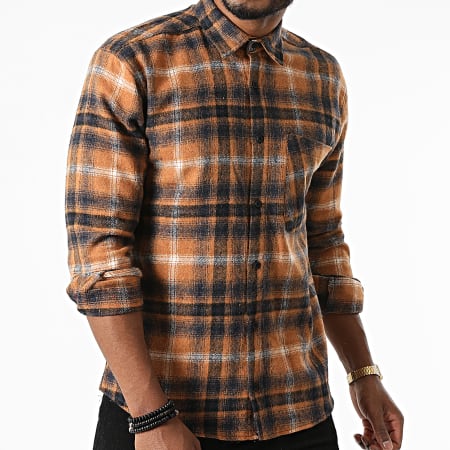 Armita - Camisa de manga larga a cuadros Tangelo marrón