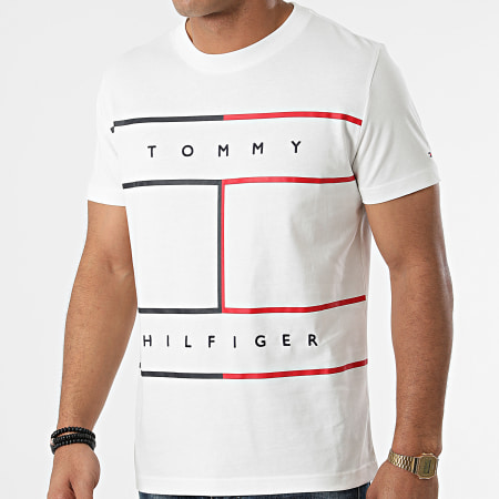 Tommy Hilfiger - Tee Shirt Large RWB Flag 5044 Blanc