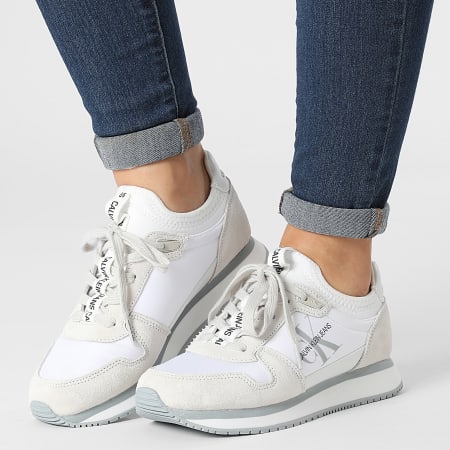 Calvin Klein - Baskets Femme Runner Lace Up Sneaker Sock 0462 Bright White