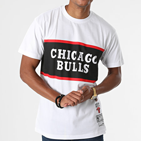 Mitchell and Ness - Chicago Bulls Block Tee Shirt Bianco