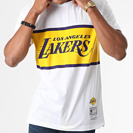 Mitchell and Ness - Tee Shirt Los Angeles Lakers Block Blanc
