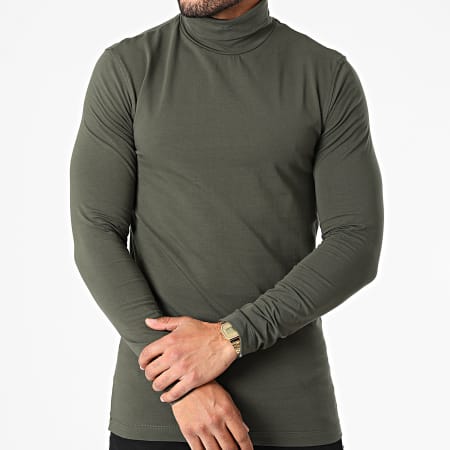 Uniplay - Tee Shirt Manches Longues Col Roulé UY720 Vert Kaki