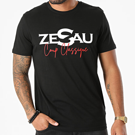 Zesau - Tee Shirt Coup Classique Noir Blanc