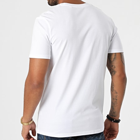 Zesau - Tee Shirt Coup Classique Blanc Noir