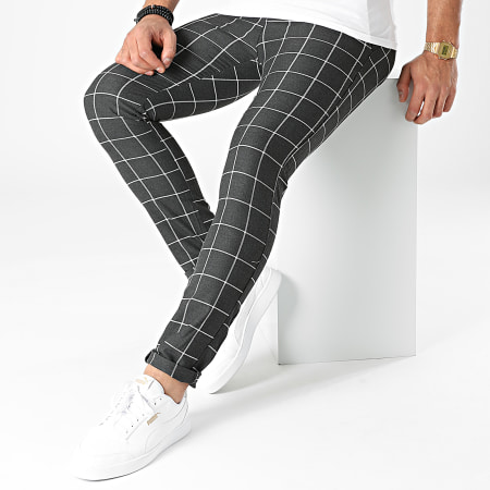 Classic Series - 3362 Pantaloni a quadri grigio antracite