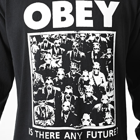 Obey - Tee Shirt Manches Longues Is Ther Any Future Noir
