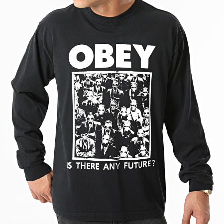 Obey - Camiseta de manga larga Is Ther Any Future negra