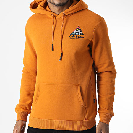 Only And Sons - Sweat Capuche Ben Life Orange