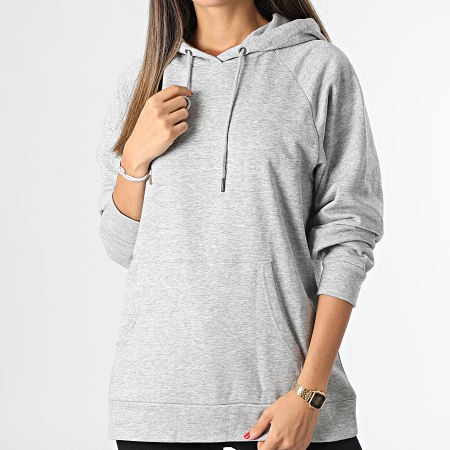 Only - Sweat Capuche Femme Naja Life Gris Chiné