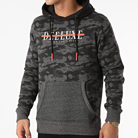 Deeluxe - Sweat Capuche Daik Gris Anthracite Chiné Camouflage