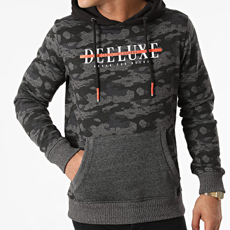 Deeluxe - Sweat Capuche Daik Gris Anthracite Chiné Camouflage