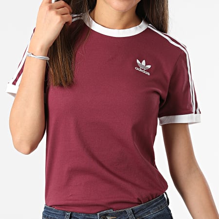Adidas Originals - Tee Shirt Femme 3 Stripes H06774 Prune