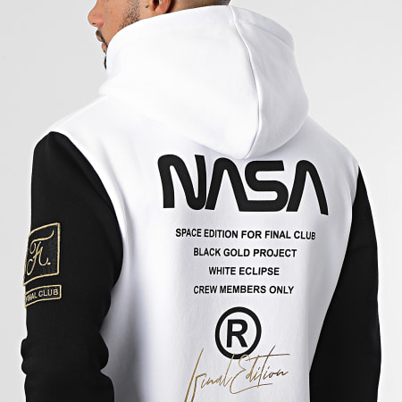 Final Club x NASA - Sweat Capuche Nasa Final Edition Noir Blanc Détails Or