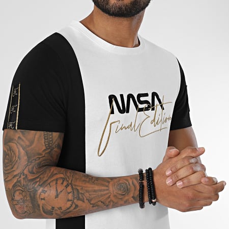Final Club x NASA - Tee Shirt Nasa Final Edition Noir Blanc Détails Or
