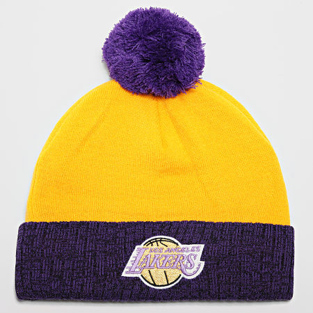 Mitchell and Ness - Bonnet 2 Tone Pom Los Angeles Lakers Jaune