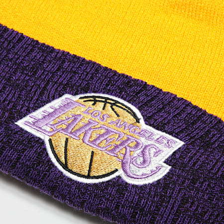 Mitchell and Ness - Bonnet 2 Tone Pom Los Angeles Lakers Jaune